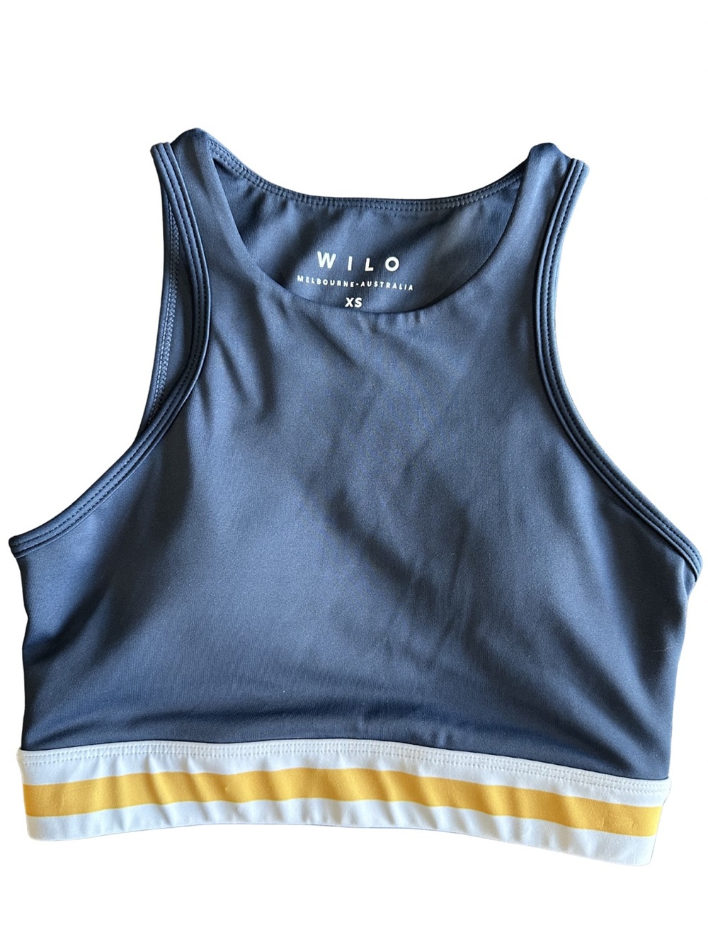 WILO The Label Navy High Neck Sports Bra Crop Top XS Athleisure Activewear